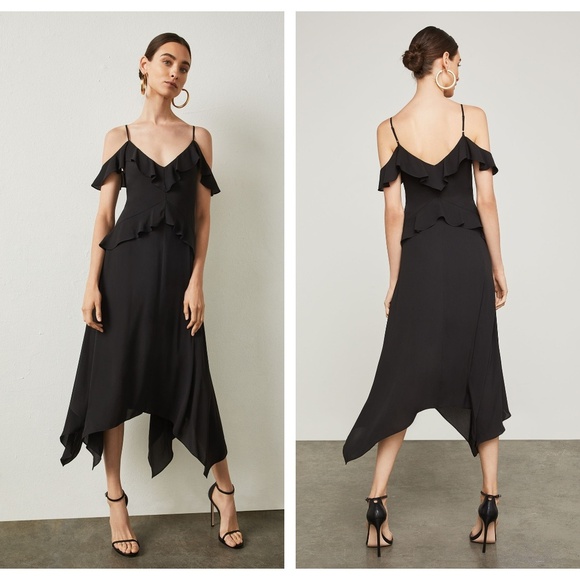 BCBGMaxAzria Lissa Asymmetrical Slip Black Dress XS - Picture 1 of 5